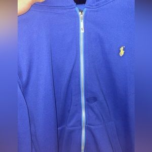 Polo Zip Up Hoodie Blue